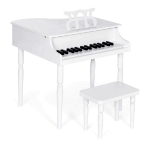 Kids Mini Wooden Grand Piano, White