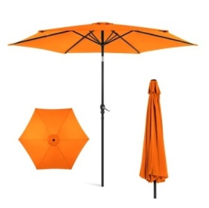 Outdoor Steel Market Patio Umbrella, 10ft, Orange