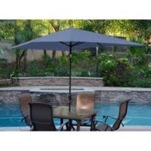 Jeco 10' Aluminum Market Patio Umbrella with Crank in Blue - Appears New