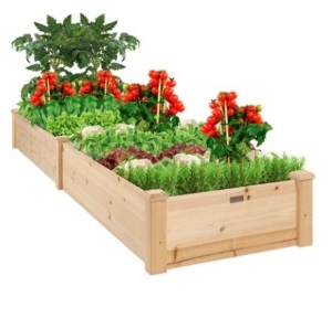 Wooden Raised Garden Bed Planter, 8x2ft