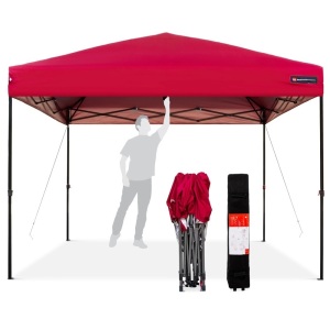 One-Person Setup Instant Pop Up Canopy w/ Wheeled Bag - 10x10ft