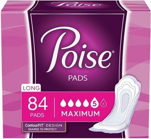 Lot of (2) 84 Ct Poise Incontinence Pads, Maximum Absorbency, Long - New