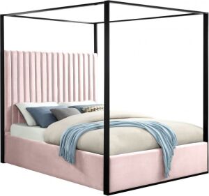 Meridian Furniture Jax Velvet Bed, Pink, Queen - Damage to Headboard 