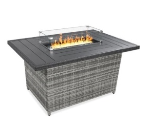 Wicker Propane Fire Pit Table, 52in