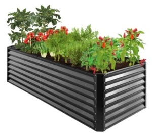 Outdoor Metal Raised Garden Bed, 8x4x2ft