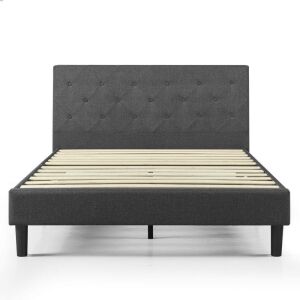 ZINUS Shalini Upholstered Platform Bed Frame Mattress Foundation Wood Slat Support, Queen 