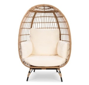 Wicker Egg Chair, Ivory