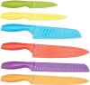 Amazon Basics 12-Piece Color-Coded Kitchen Knife Set, 6 Knives with 6 Blade Guards 