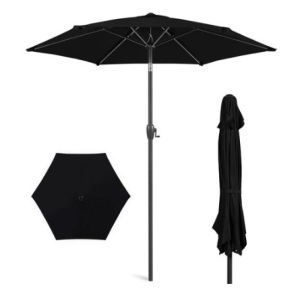 Outdoor Market Patio Umbrella, 7.5ft, Black