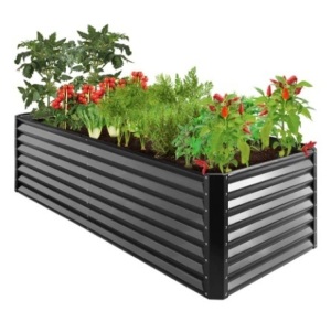 Outdoor Metal Raised Garden Bed, 8x4x2ft