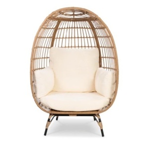 Oversized Egg Chair Patio Lounger, Ivory