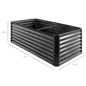 Outdoor Metal Raised Garden Bed for Vegetables, Flowers, Herbs - 6x3x2ft 