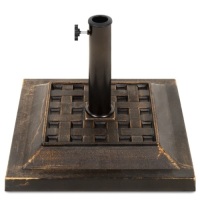 26lb Steel Square Patio Umbrella Base Stand, Basketweave Pattern&nbsp;