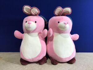 Lot of (2) Squishmallow Hugmees Bop the Bunny Plush 