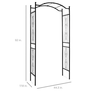 Steel Garden Arch Arbor Trellis for Climbing Plants - 92in