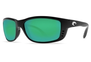 Costa Del Mar Zane Sunglasses In Black With Green Mirror Lens, Appears New