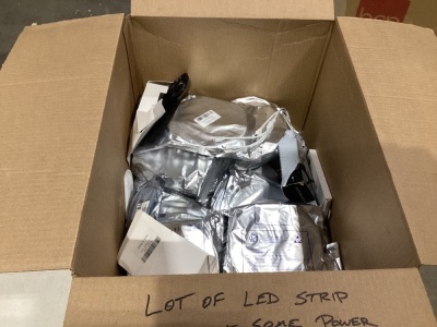 Lot of LED Strip Lights and Power Supplies