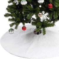 Lot of (5) 48" Christmas Faux Fur Tree Skirt (White)