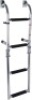 Marine Boat Folding Stainless Steel 4 Steps Ladder,Foldable Pontoon Ladder Stern Mount W Rubber Grips, 2+2 Steps