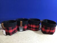 Lot of (4) Plaid Fabric Storage Baskets&nbsp;