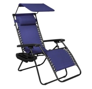 Folding Zero Gravity Recliner Patio Lounge Chair, Blue