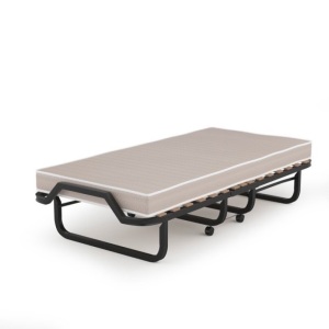 Folding Rollaway Guest Bed w/ Sturdy Metal Frame & Foam Mattress