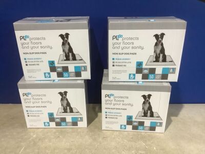 Lot of (4) Boxes of PL360 Non-Slip Dog Potty Pads, 50 ct 