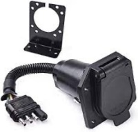 4 Pin to 7 Pin Adapter Trailer Light Adapter 4-Way Flat Truck to 7-Way Blade Reverse Plug Connector