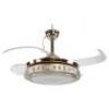 Ceiling Fan with Remote Control and 3-Color LED Light, Retractable Blades&nbsp;