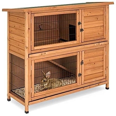2 Story Outdoor Wooden Rabbit Animal Cage.