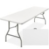 8ft Portable Folding Plastic Dining Table w/ Handle, Lock&nbsp;