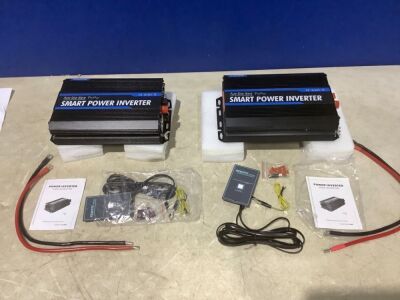 Lot of (2) 5000W Pure Sine Wave Smart Power Inverters 