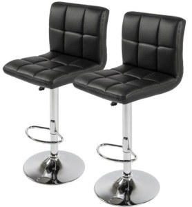 Best Choice Products Set of 2 PU Leather Adjustable Bar Stools Counter Swivel