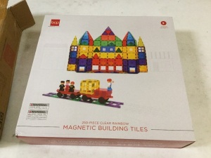 250-Piece Kids Magnetic Tiles STEM Construction Toy Building Block Set. Appears New