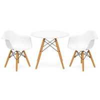 Kids Modern Mini Multifunctional Round Table Set&nbsp;w/ 2 Chairs