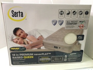 Serta 18" Premium Never Flat Raised Queen Air Mattress, Appears New