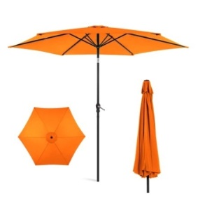 Outdoor Steel Market Patio Umbrella, 10ft, Orange