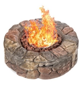 Stone Gas Fire Pit, 27.6in