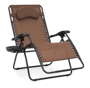 Oversized Reclining Zero Gravity Chair Lounger, Brown