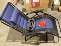 Oversized Padded Zero Gravity Chair, Folding Recliner w/ Headrest, Side Tray&nbsp;
