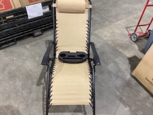 Set of 2 Adjustable Zero Gravity Patio Chair Recliners w/ Cup Holders 