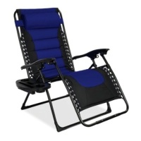 Oversized Padded Zero Gravity Chair, Black/Blue