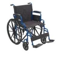 Drive Medical Blue Streak Ultra-Lightweight Wheelchair With Flip-Backs Arms & Swing-Away Footrests