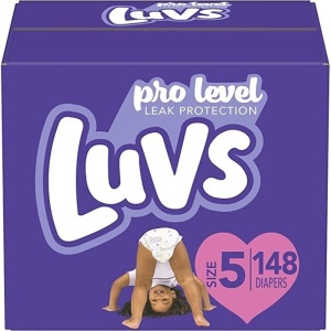 Luvs Triple Leakguards Disposable Baby Diapers, Size 5, 148 ct - New 