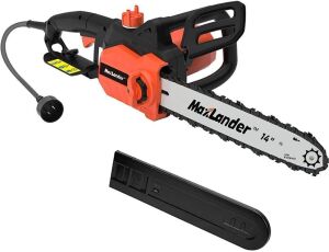 MAXLANDER Electric 9 Amp Corded Chain Saw, 15m/s with 14 Inch Chain and Bar