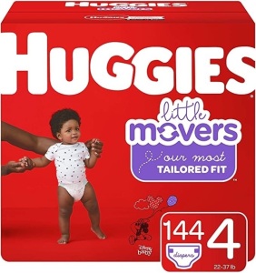 Huggies Little Movers Baby Diapers, Size 4, 144 Ct - New 