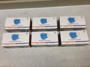 Lot of (6) New 50-Packs of Disposable Face Masks