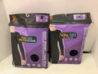 Lot of (2) Women's Thermal Fleece Crew, XL, Ecommerce Return