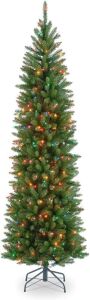 National Tree Company 6.5ft Pre-lit Artificial Christmas Tree, Includes Pre-strung Lights and Stand, Kingswood Fir Pencil - Appears New