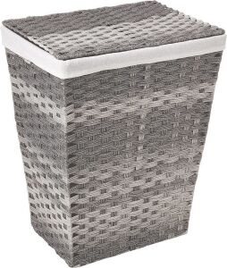 Whitmor Liner and Lid Laundry Hamper, Gray Wash 
